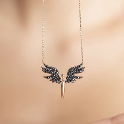 BLACK ANGEL ROSE GOLD CHAIN