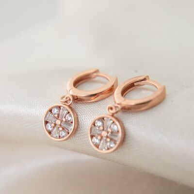 BOUCLES D'OREILLES MANDALA EN OR ROSE