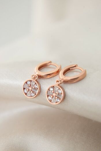 BOUCLES D'OREILLES MANDALA EN OR ROSE 1