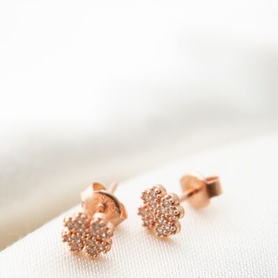 CLOUS D'OREILLES TREFLE - or rose