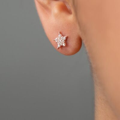 STARS EAR STUDS ROSE GOLD