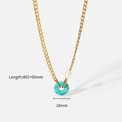 COLLIER BAGUE - turquoise