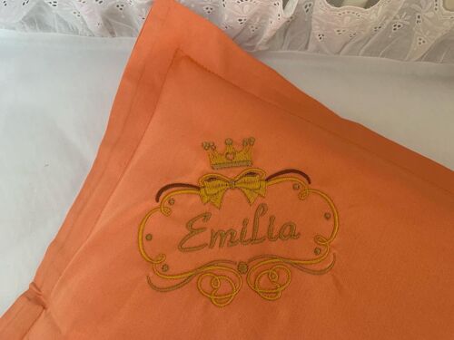 Kinder Bettwäsche Set Uni Farbe 100% Baumwolle Satin - Orange - 100x135+40x60