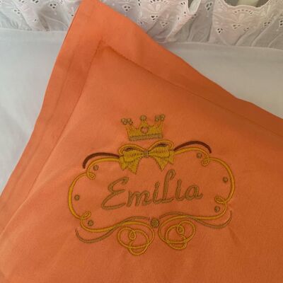 Kinder Bettwäsche Set Uni Farbe 100% Baumwolle Satin - Orange - 100x135+40x60