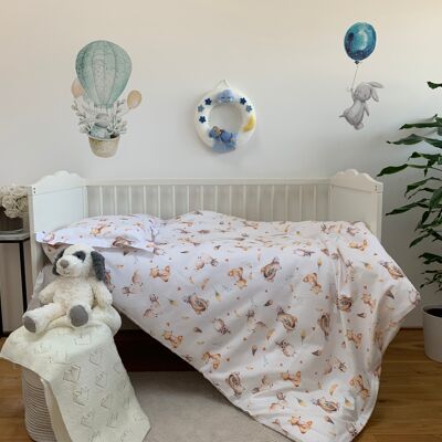 Completo lenzuola per bambini Forest 100% cotone - 100x135+40x60