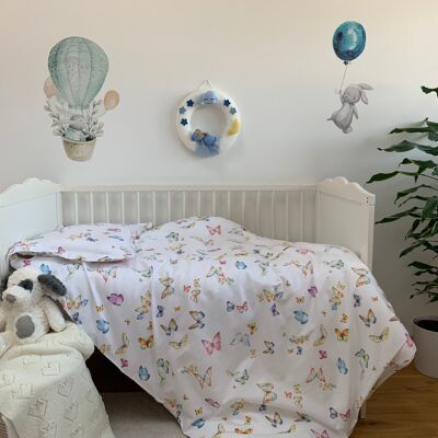 Juego de cama infantil Papillon 100% algodón - 100x135+40x60