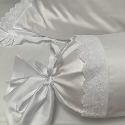 Bed linen set Edelweiß Lace 100% mercerized cotton satin 300 TC easy iron - 140x200+70x90