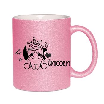 Tasse scintillante rose – be Unicorn