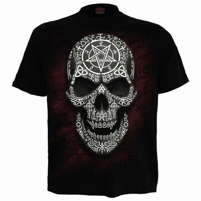 GOTHIC RUNES - GLOW IN THE DARK - T-Shirt Imprimé Devant Noir