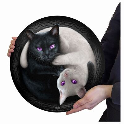 YIN YANG CATS - Planche à découper en verre (circulaire)