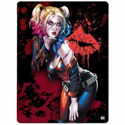 HARLEY QUINN - KISS - Fleece Blanket with Double Sided Print