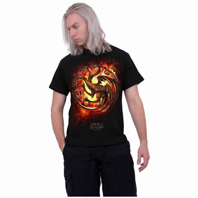 HOD - DRAGON FLAMES - T-Shirt Stampa Frontale Nera