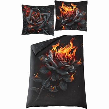 BURNT ROSE - Housse de couette simple + taie d'oreiller UK et EU 2