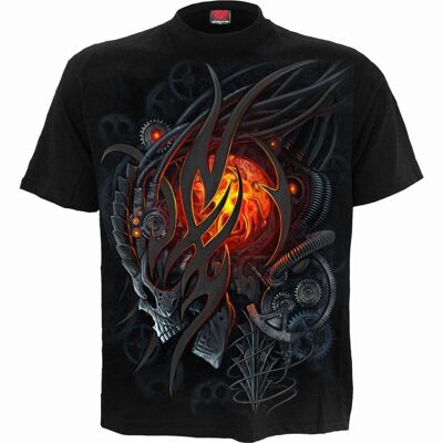 STEAMPUNK SKULL - T-Shirt Noir 4XL