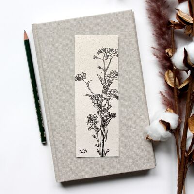Grass paper bookmarks, forget-me-nots