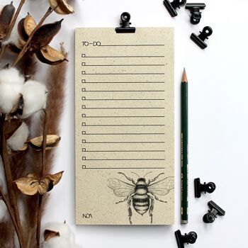 Liste de tâches en papier d'herbe, abeille sauvage 1