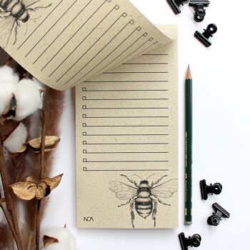 Liste de tâches en papier d'herbe, abeille sauvage 2
