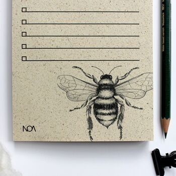 Liste de tâches en papier d'herbe, abeille sauvage 4
