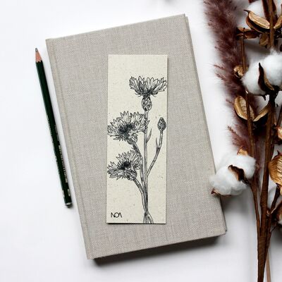 Grass paper bookmark, cornflower