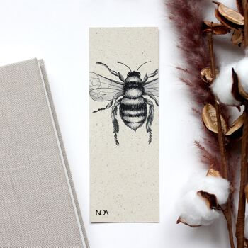 Marque-page en papier d'herbe, abeille sauvage 2