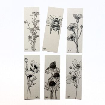 Marque-page en papier d'herbe, abeille sauvage 3