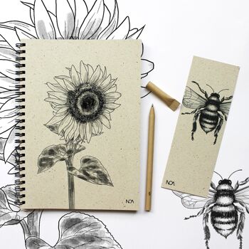 Marque-page en papier d'herbe, abeille sauvage 4