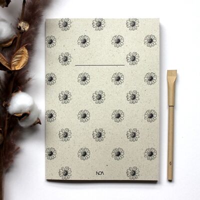 Grass paper notebook, chamomile