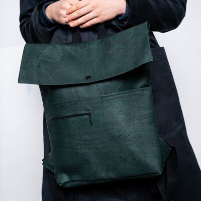 Backpack, cork, large, green