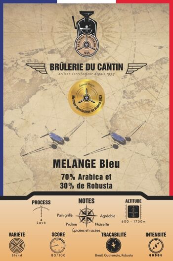 Mélange Bleu 70% Arabica 30% Moulu Robusta - €5.75 / 250g 2