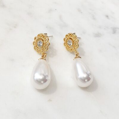 Pearl earrings GRACE white