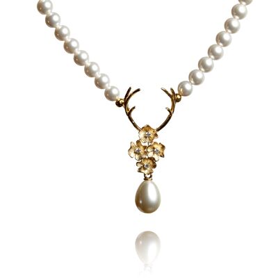 Pearl necklace DEER CATCHER spring awakening gold