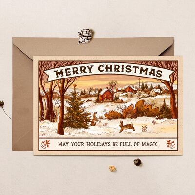 Carte postale de Noël de Rabbit Hill