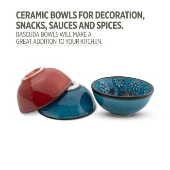 Petits bols en céramique, 8 cm, style multicolore, lot de 6 6