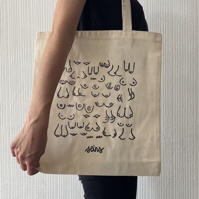 “Boobs” organic cotton tote bag