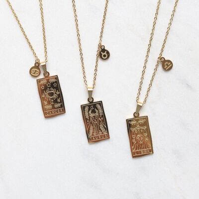 Rectangle Zodiac Necklace