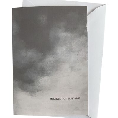 Carte de condoléances avec enveloppe en blanc "En sympathie silencieuse" de Herzfunkeln