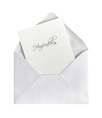 Carte de condoléances avec enveloppe en blanc "En sympathie silencieuse" de Herzfunkeln 2
