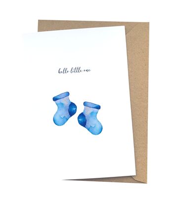 Carte d'anniversaire pour garçon avec chaussette bleue de Herzfunkeln 1