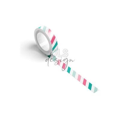 Washi Tape Minze und rosa Streifen