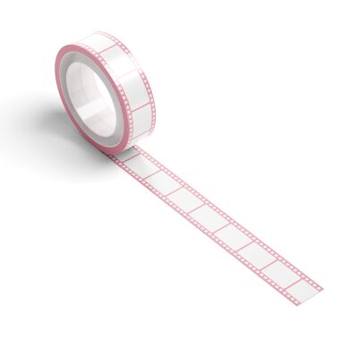 Tira de película washi tape rosa