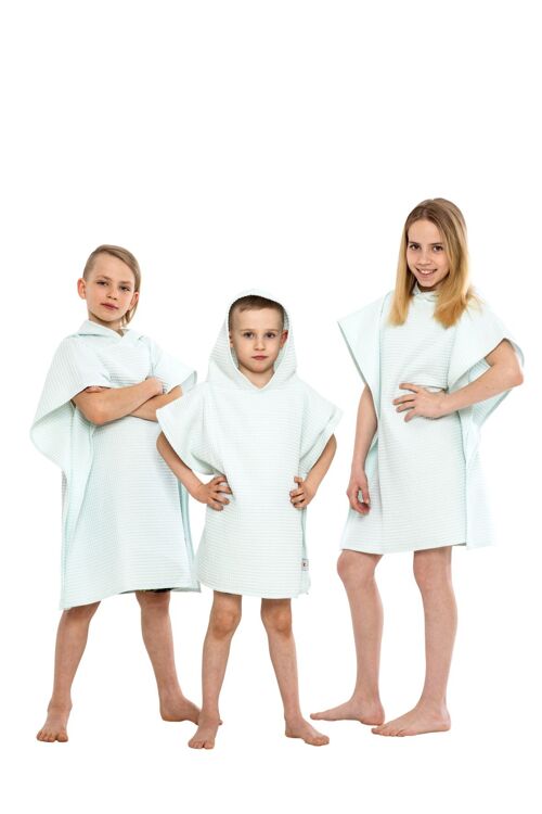 Towel poncho with hood for kids MINT S size