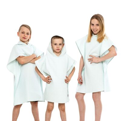 Towel poncho with hood for kids MINT S size