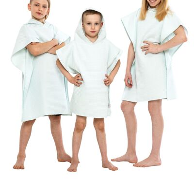 Towel poncho with hood for kids MINT S size