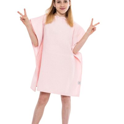 Beach and bath poncho with hood for kids, BLUSH S size