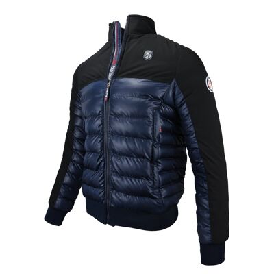 Nautical heritage navy blue bi-material padded jacket