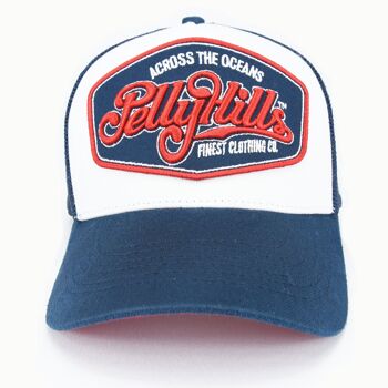 Casquette trucker bleue et blanche en daim across the oceans 2