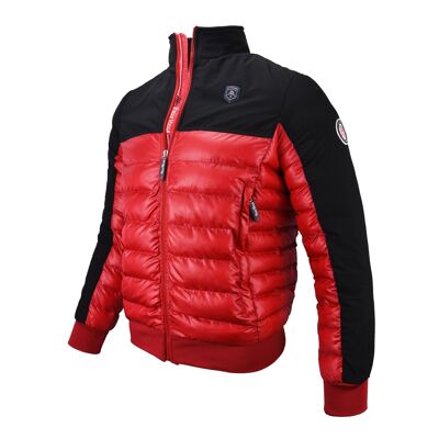 Nautical heritage bi-material red padded jacket