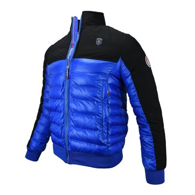 Nautical heritage royal blue bi-material padded jacket