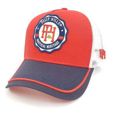 Nautical Heritage Blue Red and White Trucker Hat
