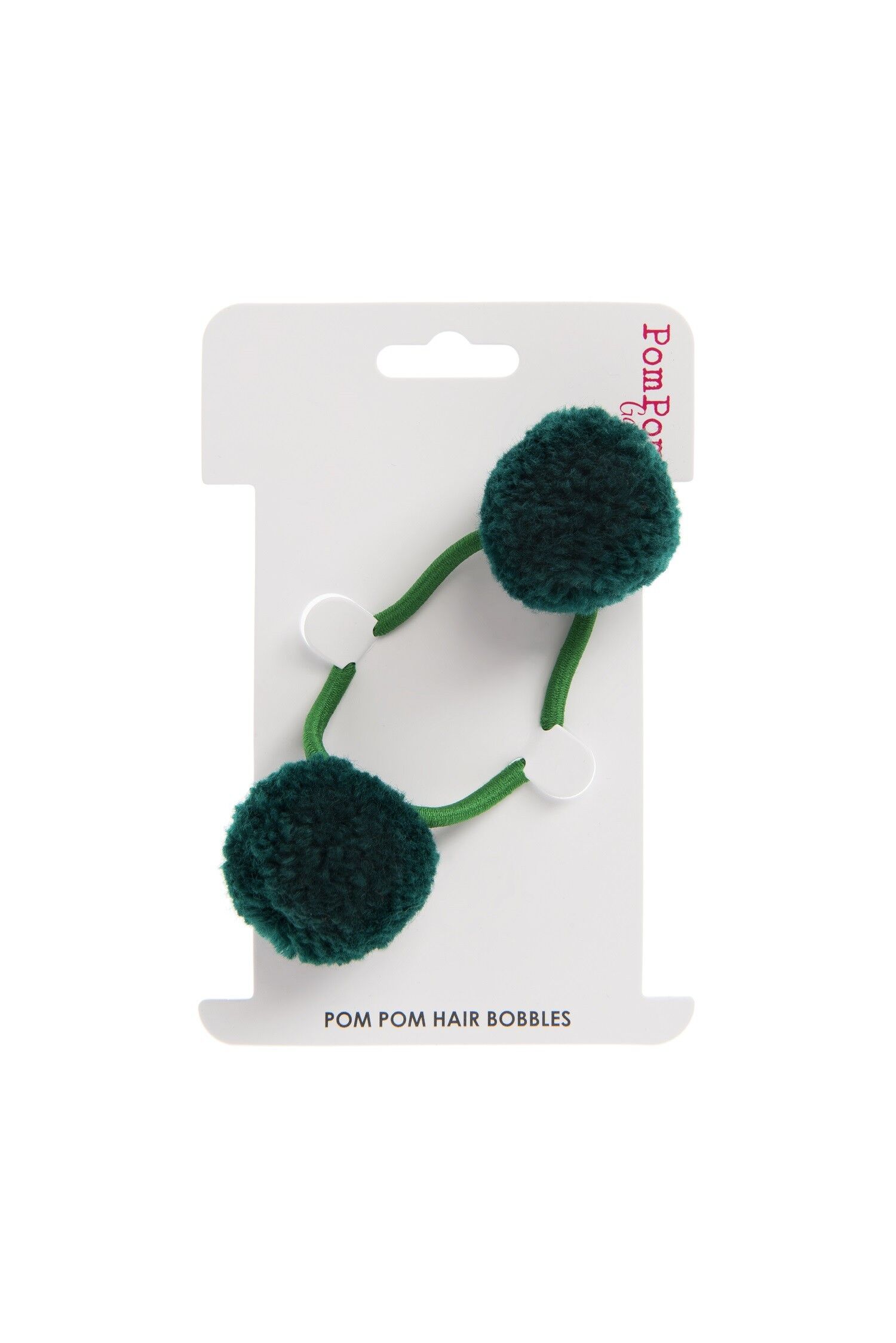 Grüne doppelte Pom Pom Haarbommel